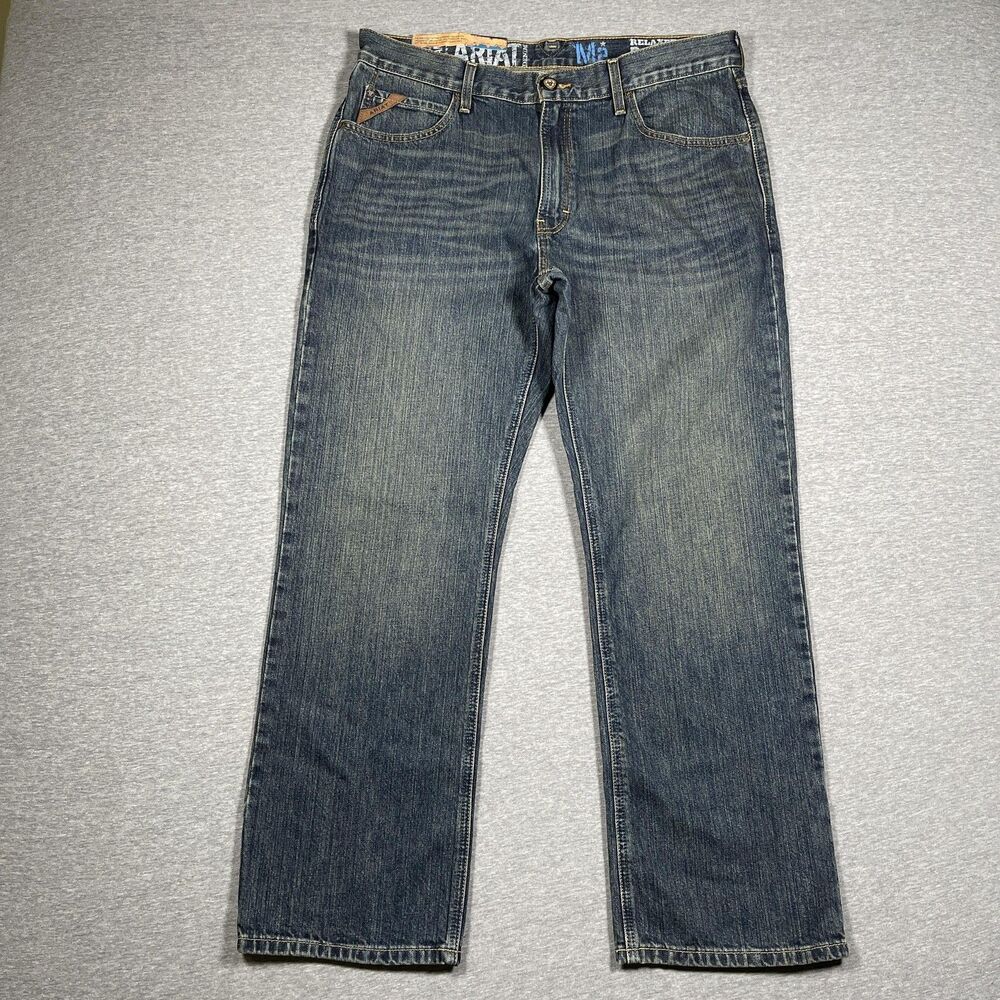 Ariat M2 Relaxed Boot Jeans Mens 34x30 Blue Medium Wash Country Western Bootcut